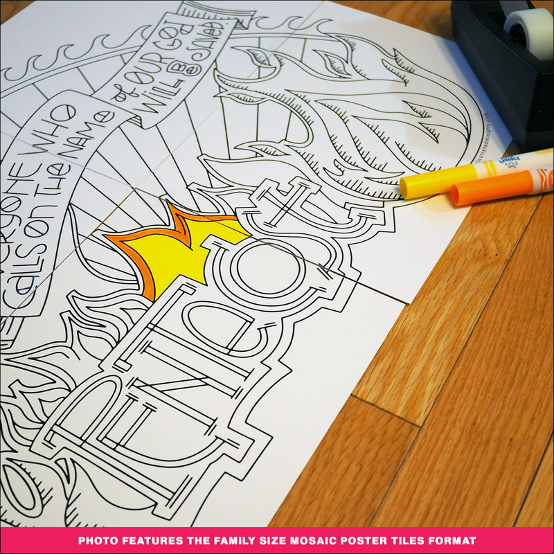 Pentecost Flames Coloring Page & Poster