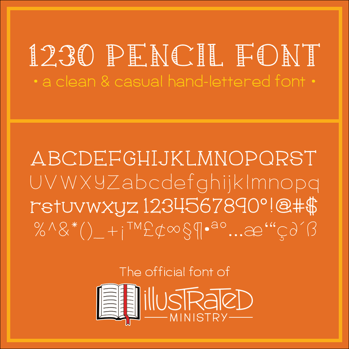 Hand-lettered 1230 Pencil Font