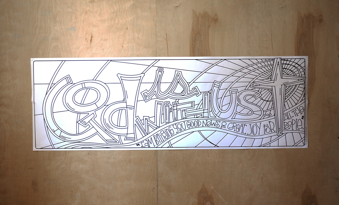 Mary's Song Coloring Poster - God is with us banner