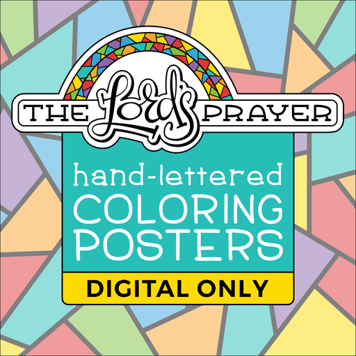 Hand-Lettered Lord's Prayer Coloring Posters