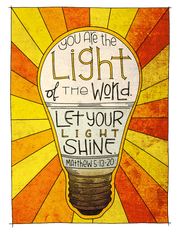 Illustration to accompany children's moment - let your light shine