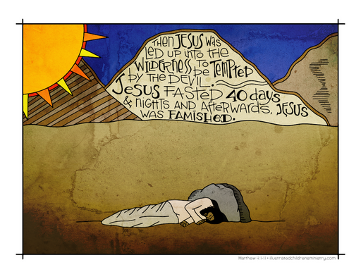 Illustration to accompany children's moment - Jesus in desert