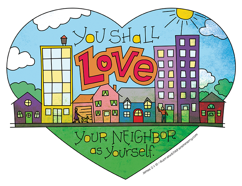 Illustration to accompany children's moment - love your neighbor