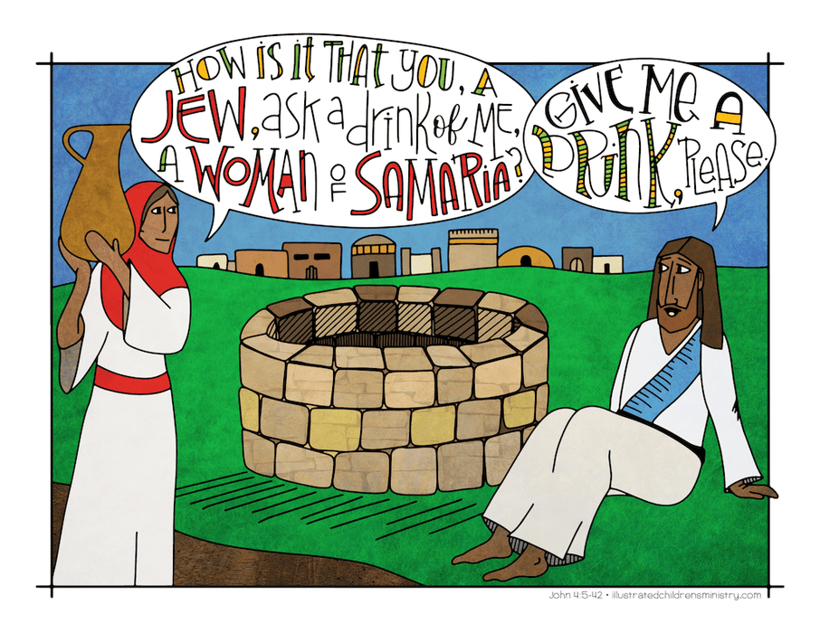 Illustration to accompany children's moment - Jesus and Samaritan woman