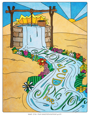 Illustration to accompany Advent children's moment - overflowing well