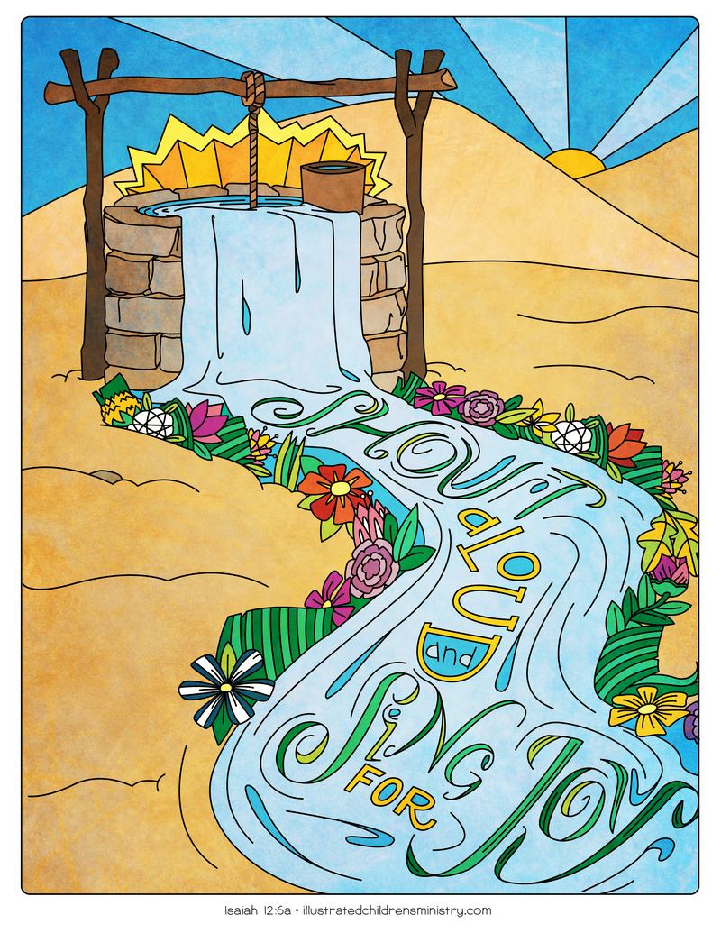 Illustration to accompany Advent children's moment - overflowing well