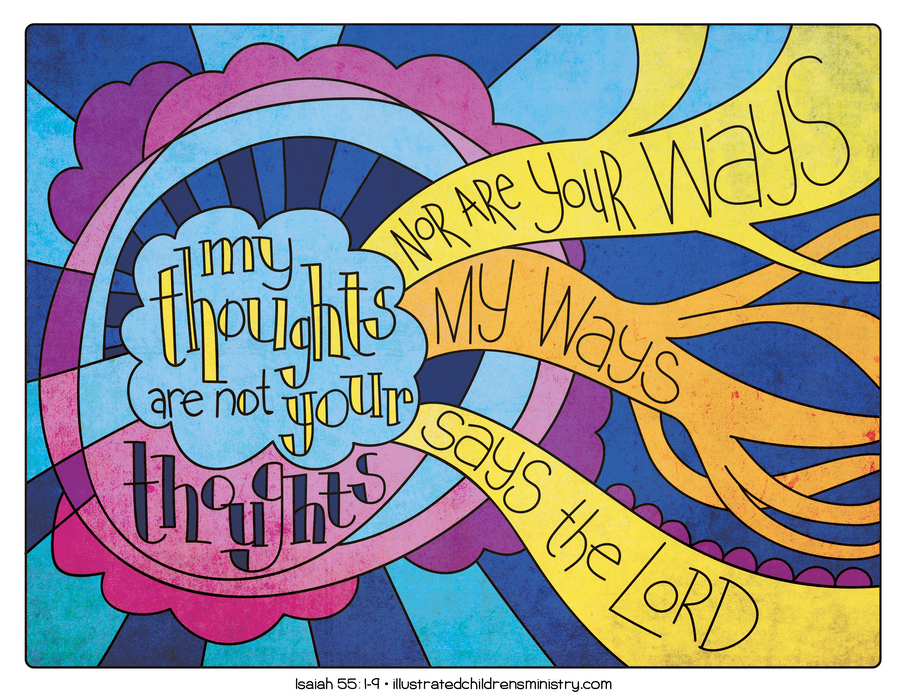 Illustration to accompany children's moment - my thoughts are not your thoughts