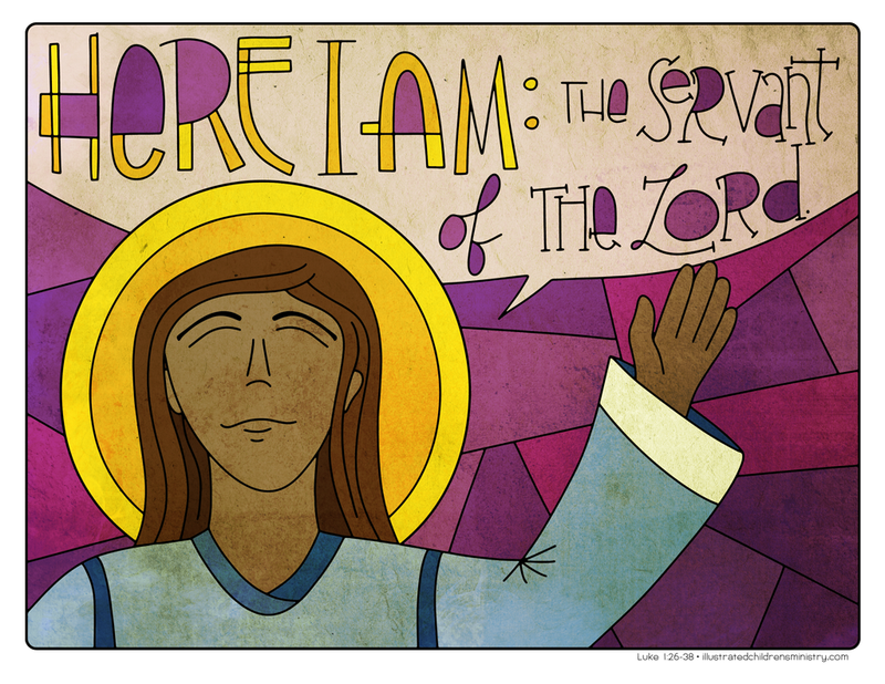 Illustration to accompany Advent children's moment - Mary