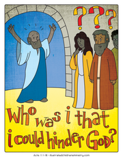 Illustration to accompany children's moment - who was I that I could hinder God