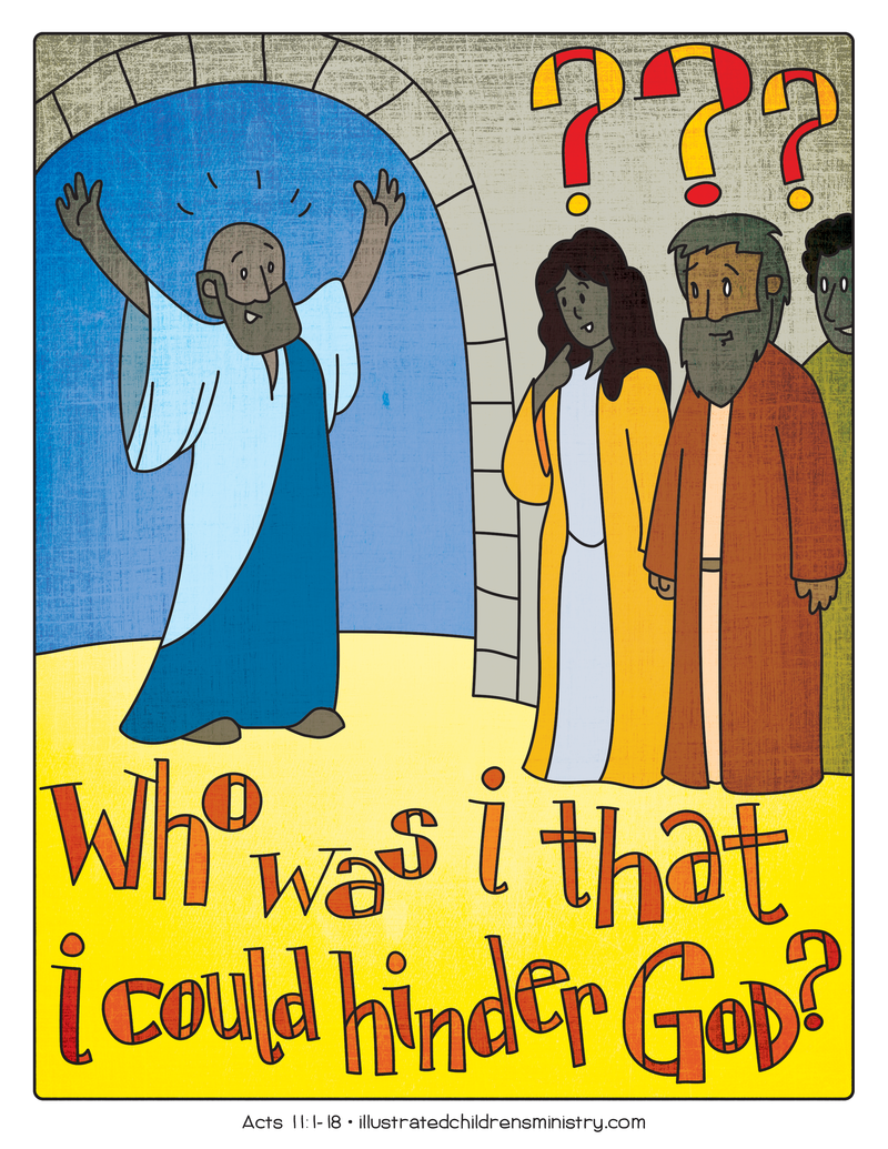Illustration to accompany children's moment - who was I that I could hinder God