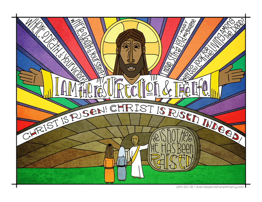 Illustration to accompany children's moment - Jesus' resurrection