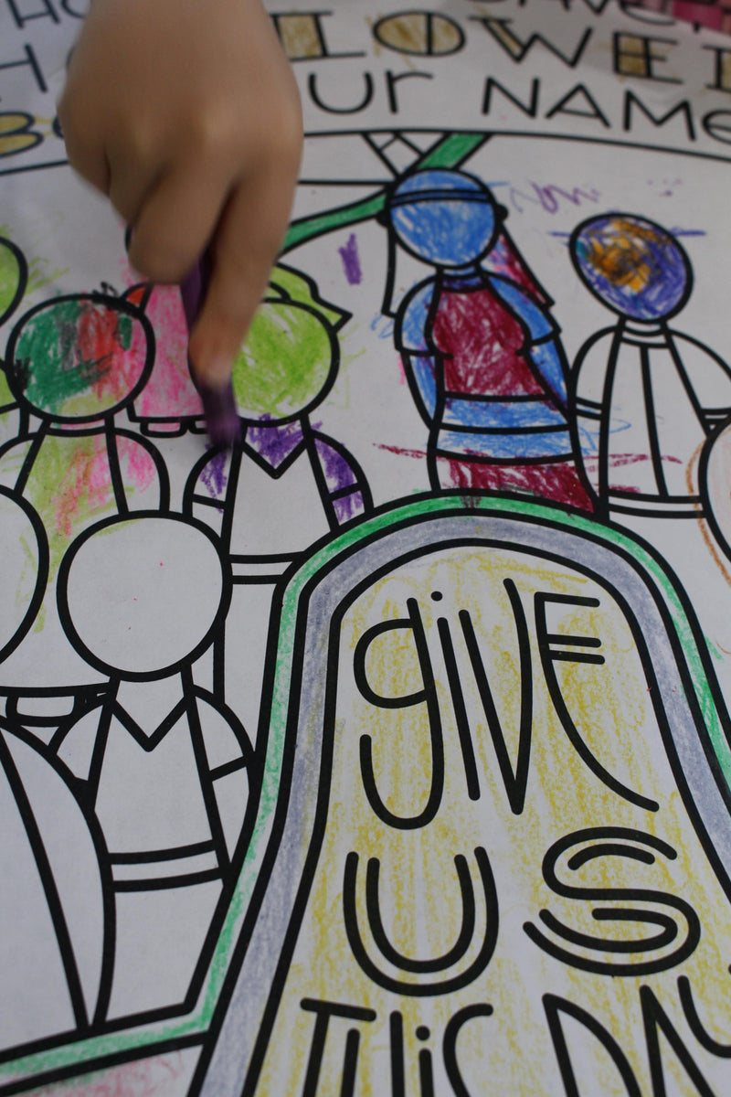 Coloring activity for teaching the Lord's Prayer