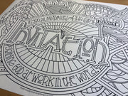 Illustrated Invitation coloring poster B&W