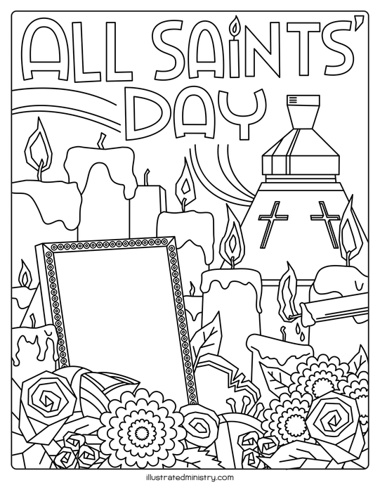All Saints' Day Children's Coloring Page