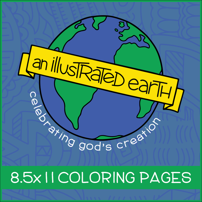 Illustrated Earth Coloring Pages (8.5x11)