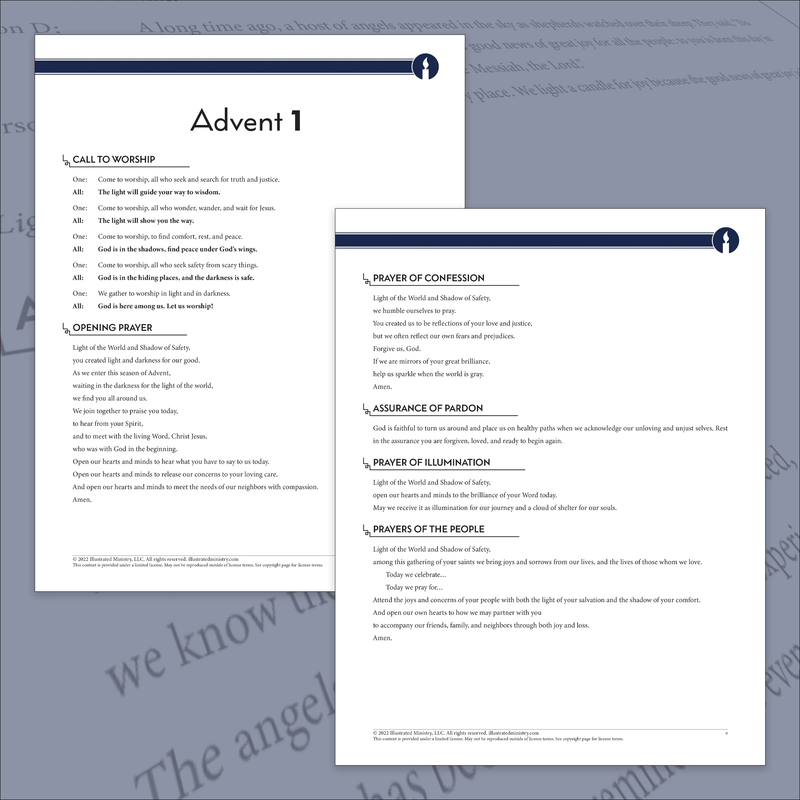 In Light and Darkness Advent Worship Liturgy Set