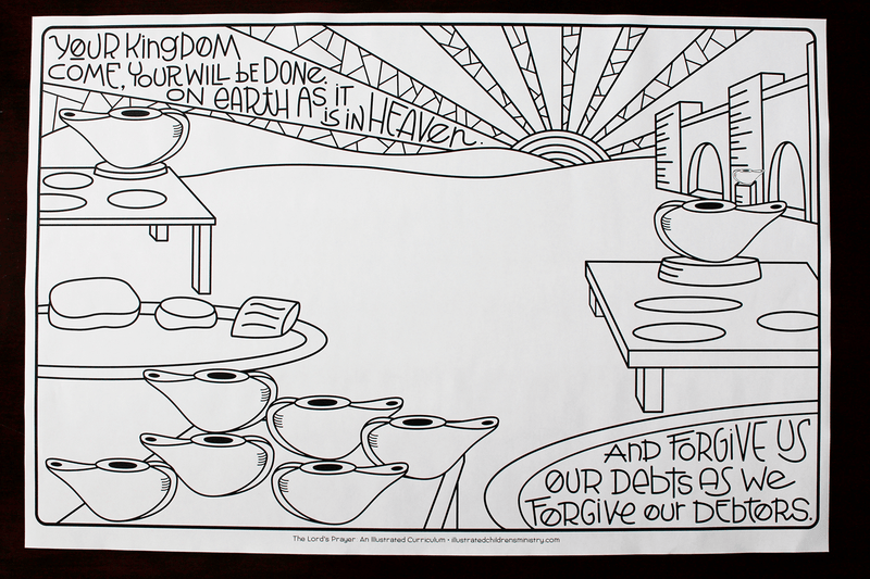Coloring poster for the Lord's Prayer