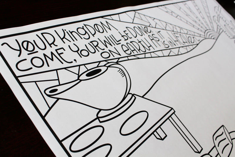 Coloring poster for teaching the Lord's Prayer