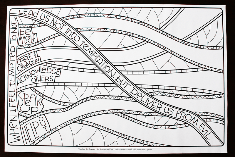 Poster from the Lord's Prayer curriculum coloring poster