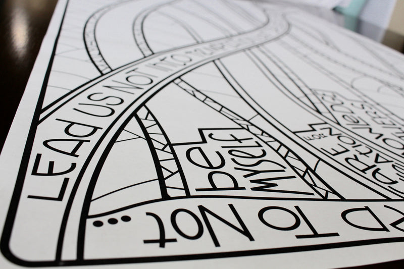 Detail from a coloring poster for the Lord's Prayer