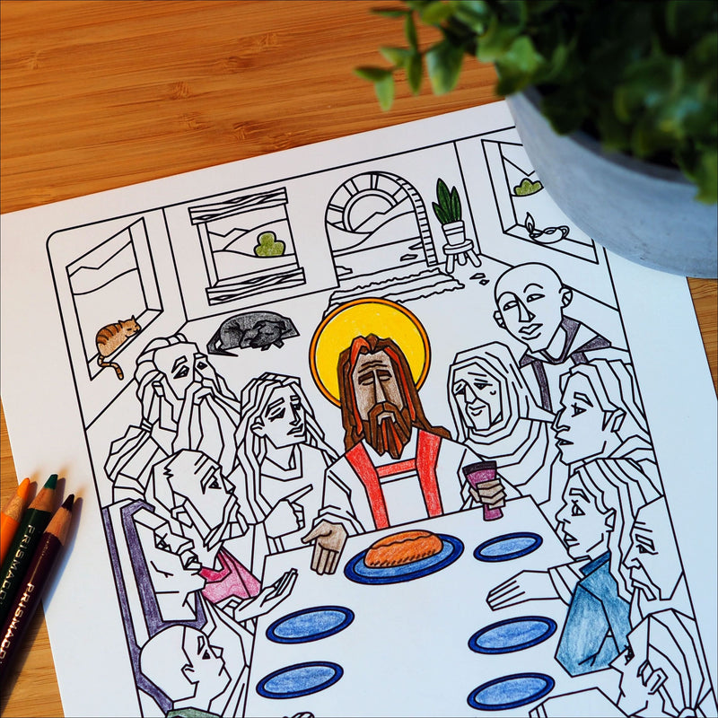 Last Supper Coloring Page & Poster