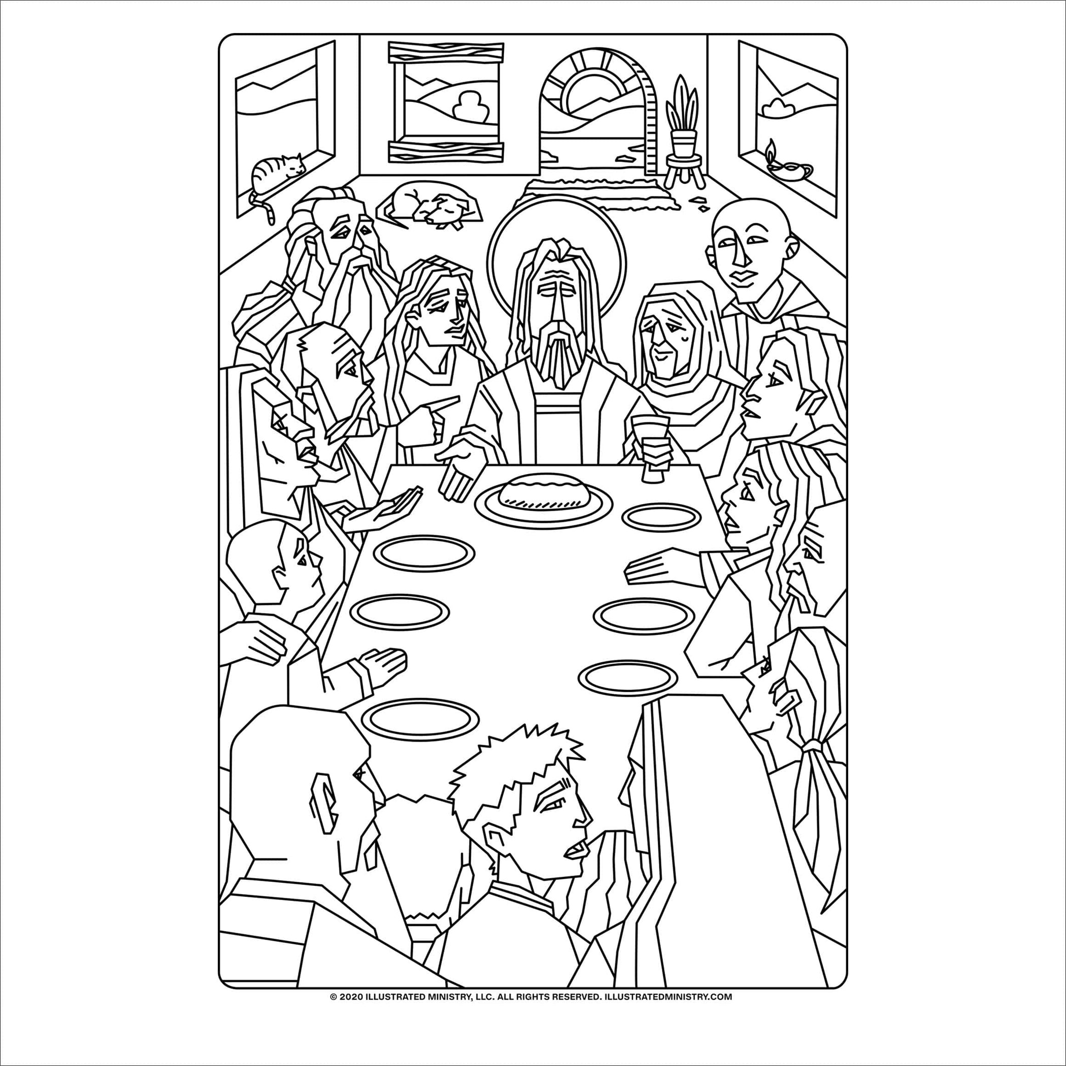 Last Supper Coloring Page And Poster — Illustrated Ministry