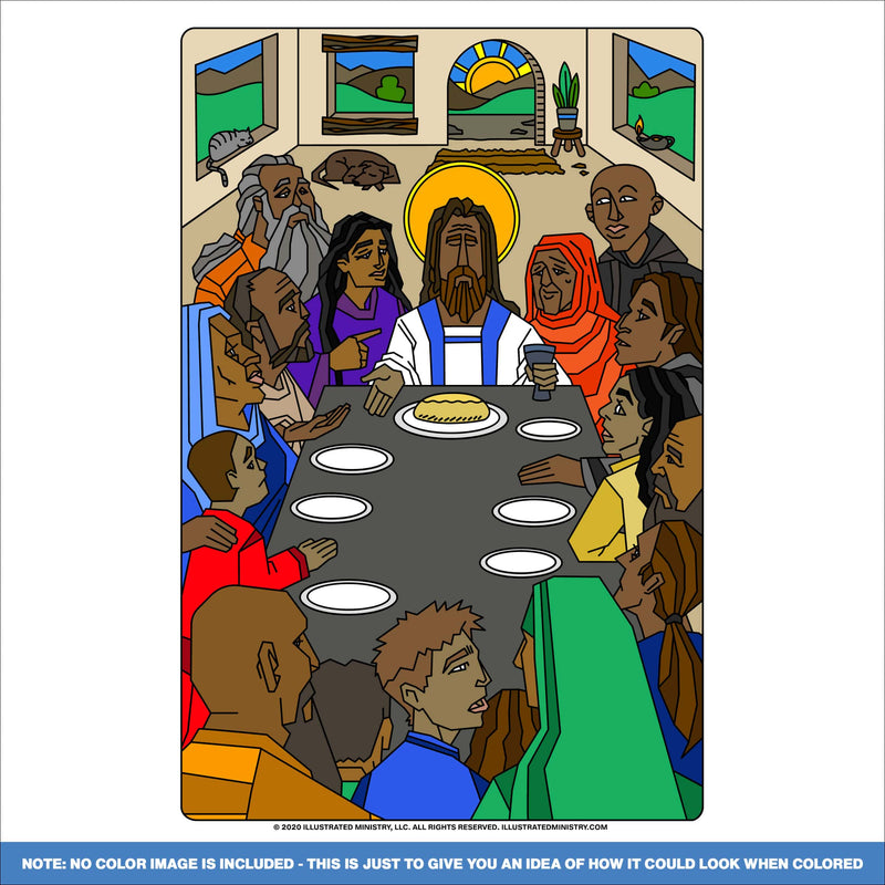 Last Supper Coloring Page & Poster