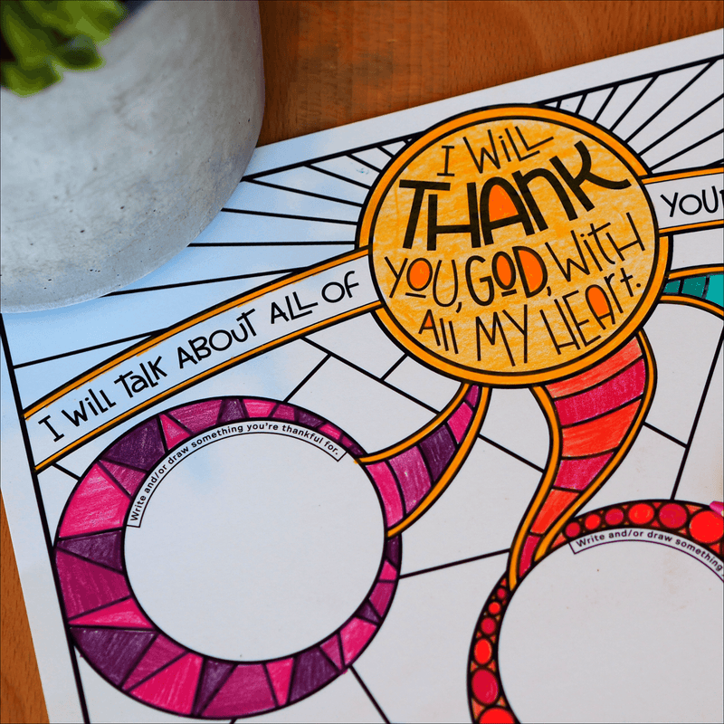 Thankful Heart Coloring Pages