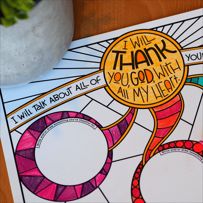 Thankful Heart Coloring Pages