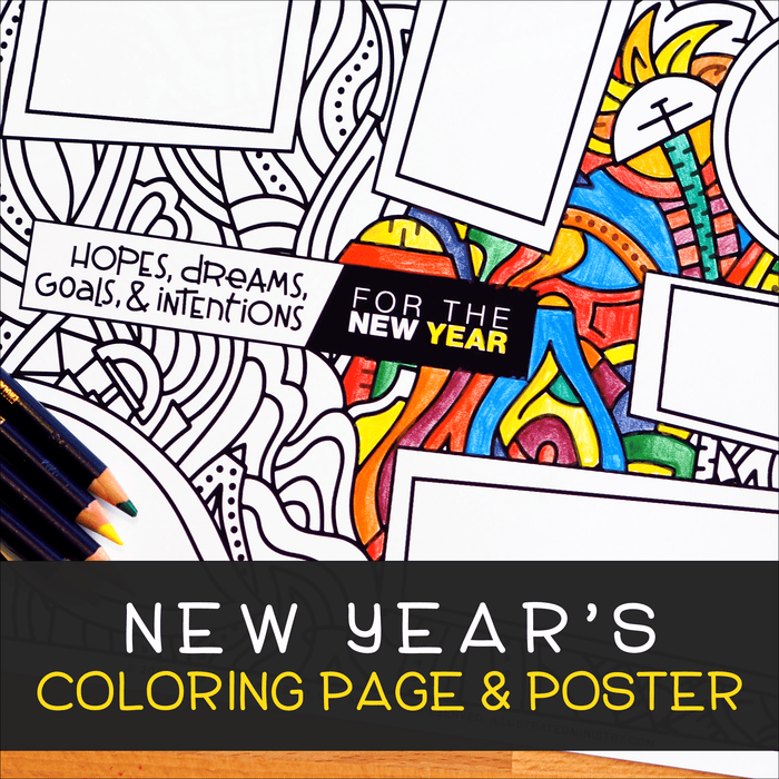 New Year's Coloring Page & Poster