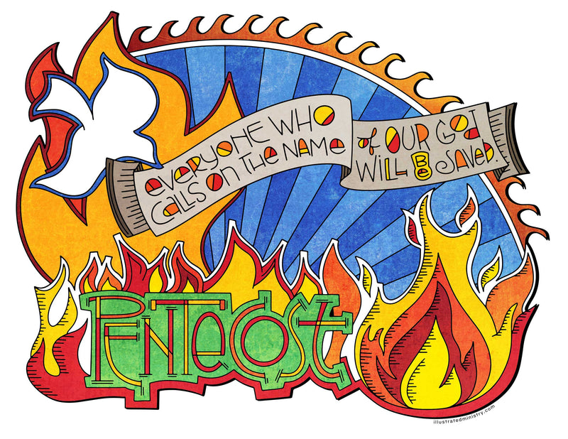 Pentecost Flames Coloring Page & Poster