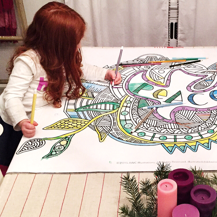 Coloring Hope, Peace, Joy, and Love Coloring Posters