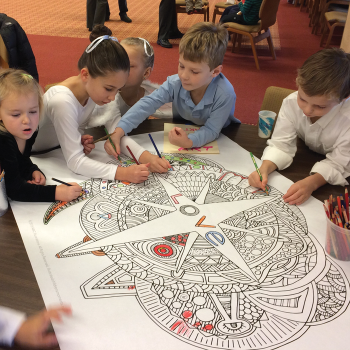 People coloring Hope, Peace, Joy, and Love Coloring Posters