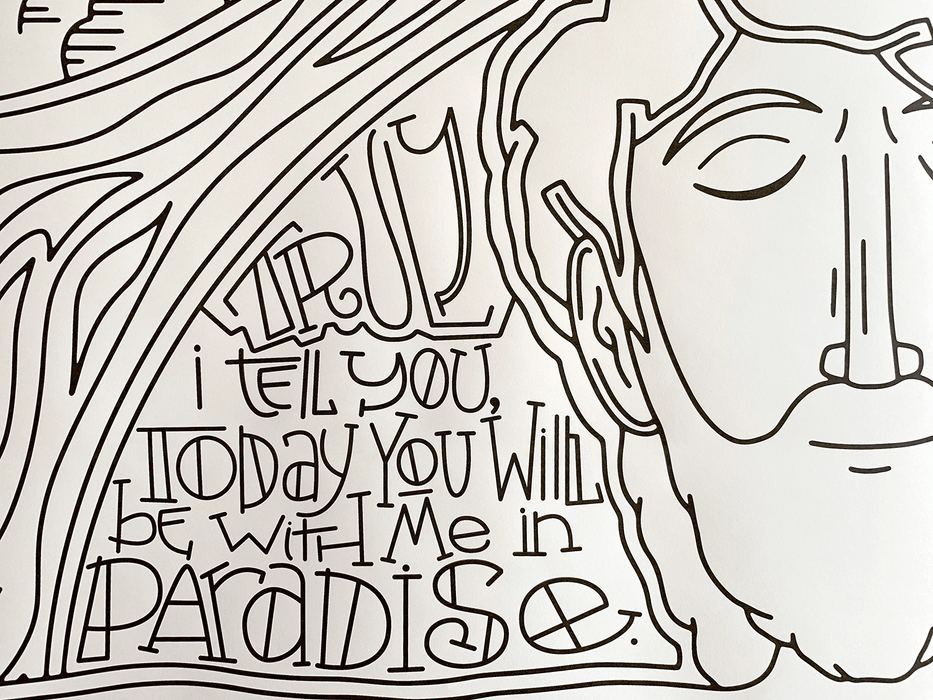 Coloring poster detail for Seven Last Words