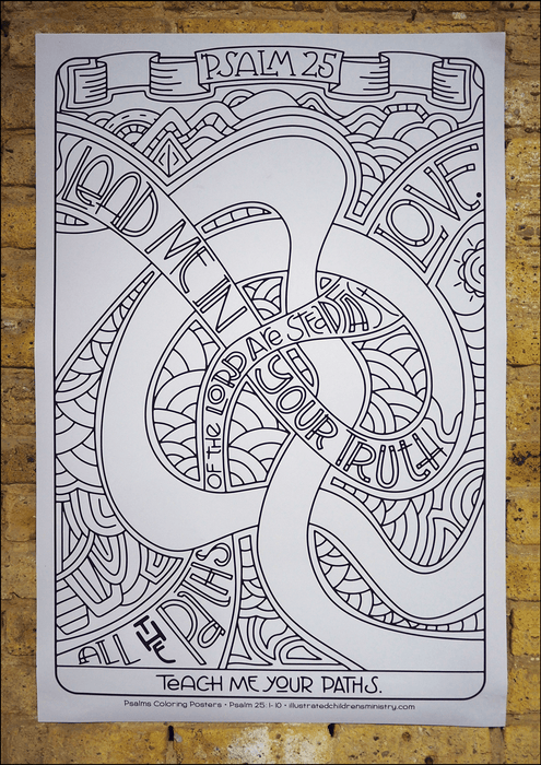 Psalms coloring poster - Lead me in your truth