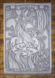 Psalms coloring poster - Create in me a clean heart, O God