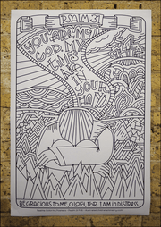 Psalms coloring poster - Be gracious to me, O Lord
