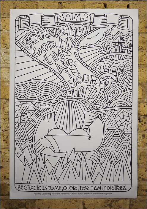 Psalms coloring poster - Be gracious to me, O Lord