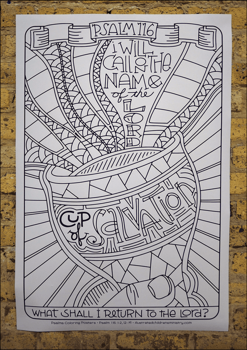 Psalms coloring poster - Cup of Salvation