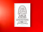 Hand-Lettered Lord's Prayer Coloring Poster B&W