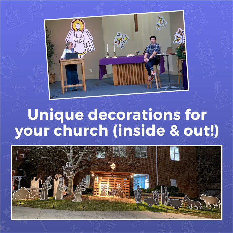 Illustrated Nativity Figures