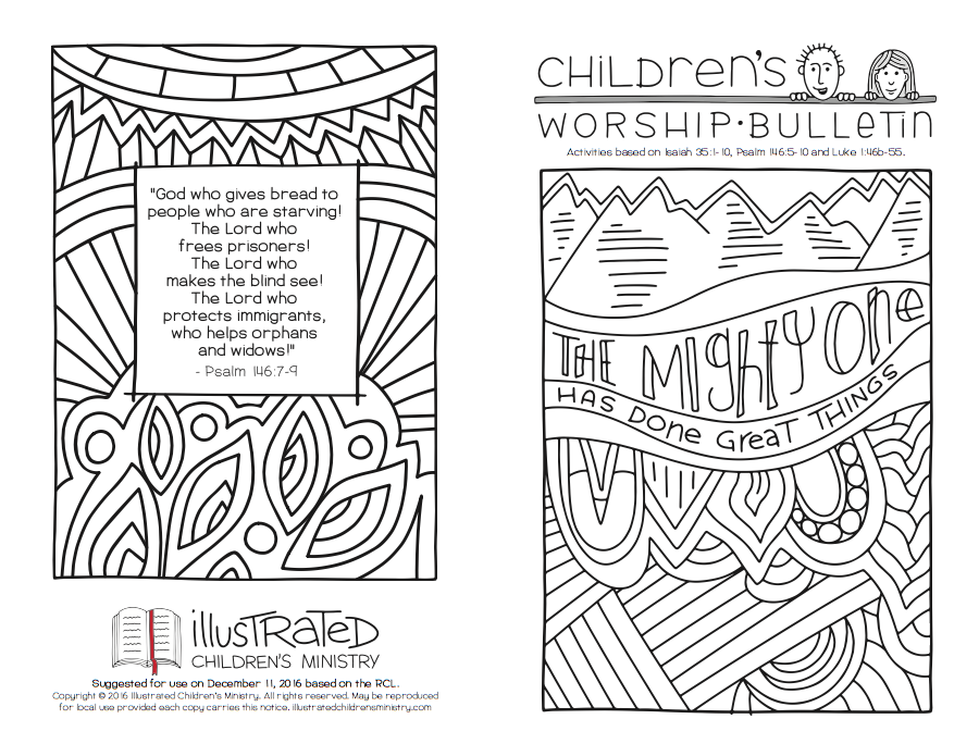 Coloring worship bulletin
