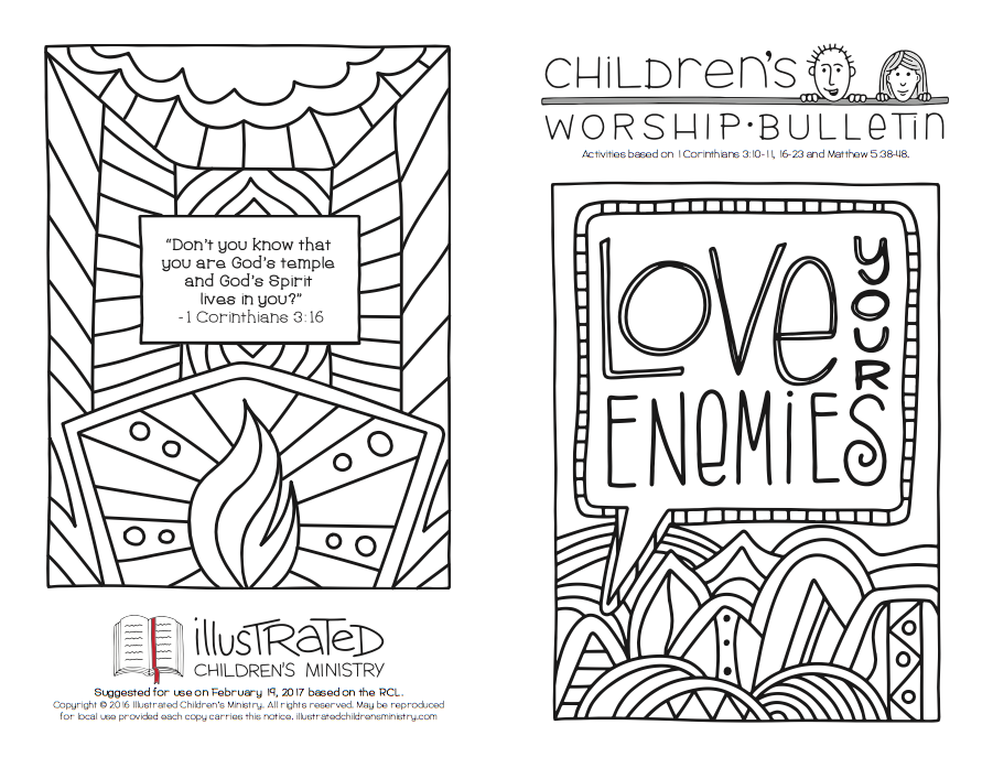 Coloring worship bulletin