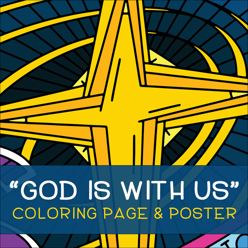 God is with Us Coloring Page and Poster