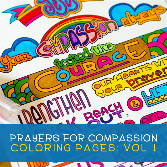 Prayers for Compassion Coloring Pages: Volume 1