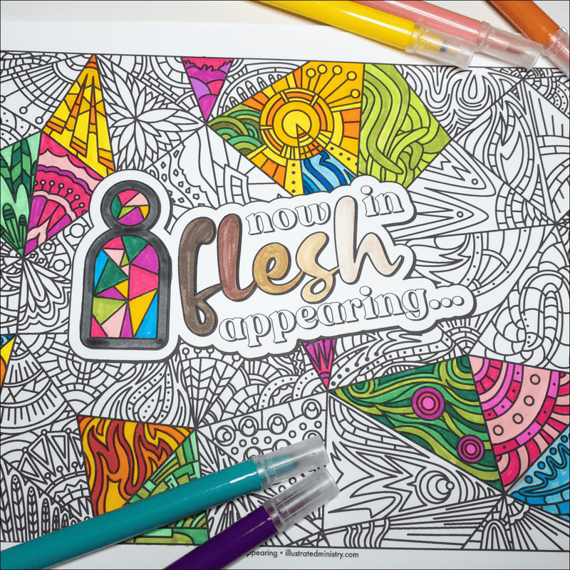 Now in Flesh Appearing Coloring Page & Poster
