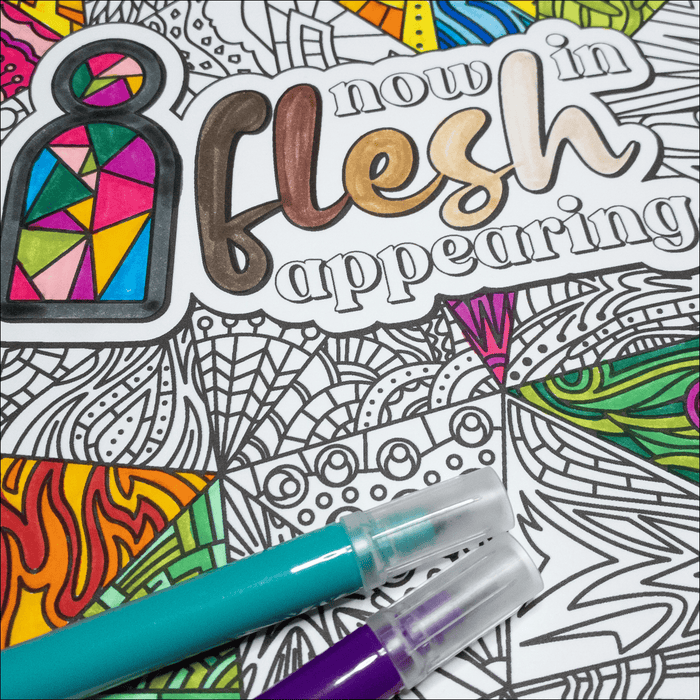 Now in Flesh Appearing Coloring Page & Poster