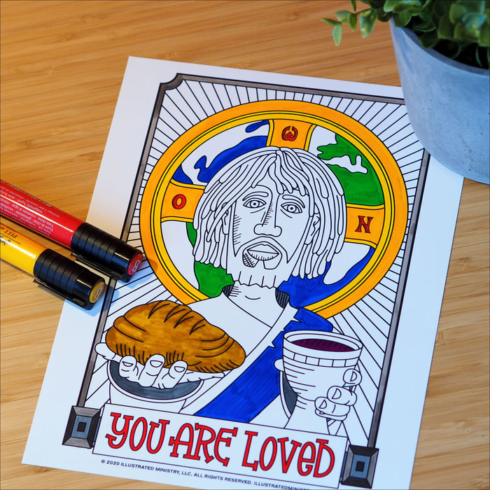 "You Are Loved" Jesus Coloring Page & Poster