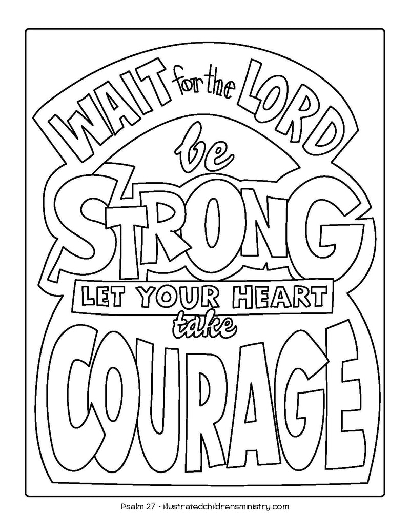"Let your heart take courage" coloring page