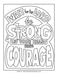 "Let your heart take courage" coloring page